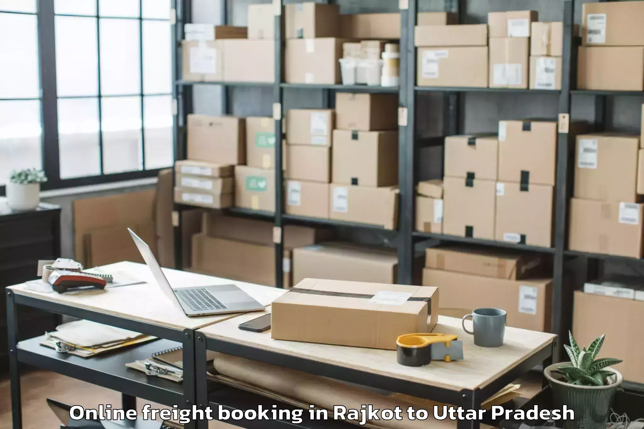 Top Rajkot to Gonda City Online Freight Booking Available